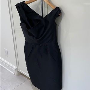 Lela Rose off the shoulder black dress